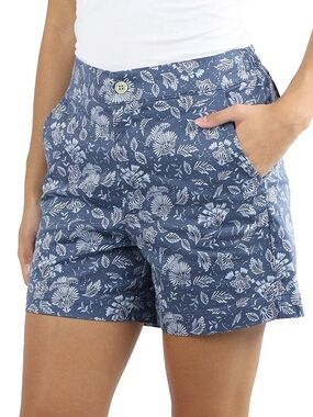 JACHS Girlfriend Blue Floral Print Shorts